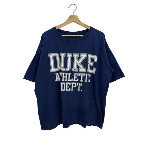 Vintage 90s Duke Athletic Dept. WIDE BOXY Shirt Size 2XL College University - Picture 1 of 4
